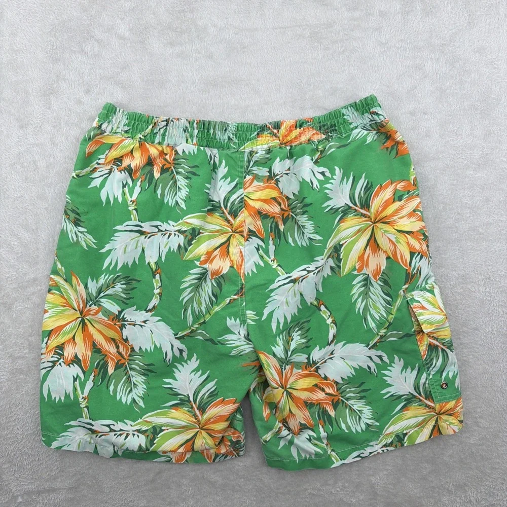 POLO RALPH LAUREN MEN'S SWIM CARGO SHORTS SIZE XL HAWAIIAN FLORAL ALOHA BEACH